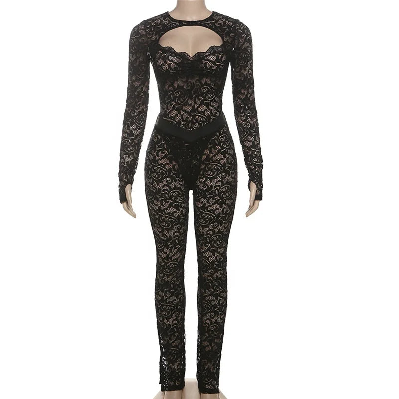LACED 2 PC HOLLOW OUT SET