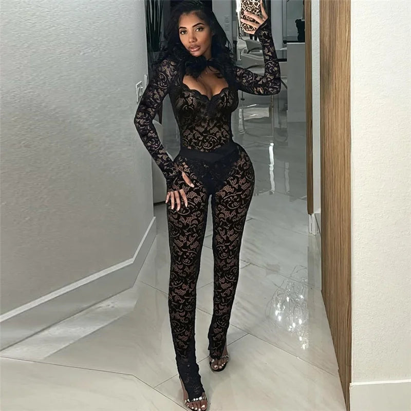 LACED 2 PC HOLLOW OUT SET