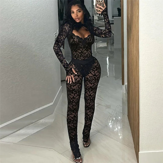 LACED 2 PC HOLLOW OUT SET