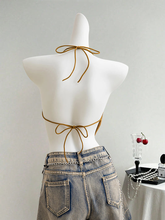 LEOPARD SEQUIN HALTER