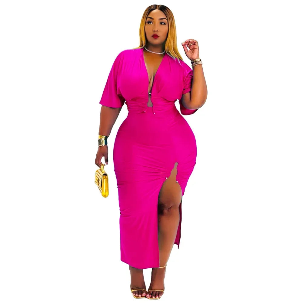CITY GYAL PLUS CURVY 2 PC SKIRT SET WITH SPLIT