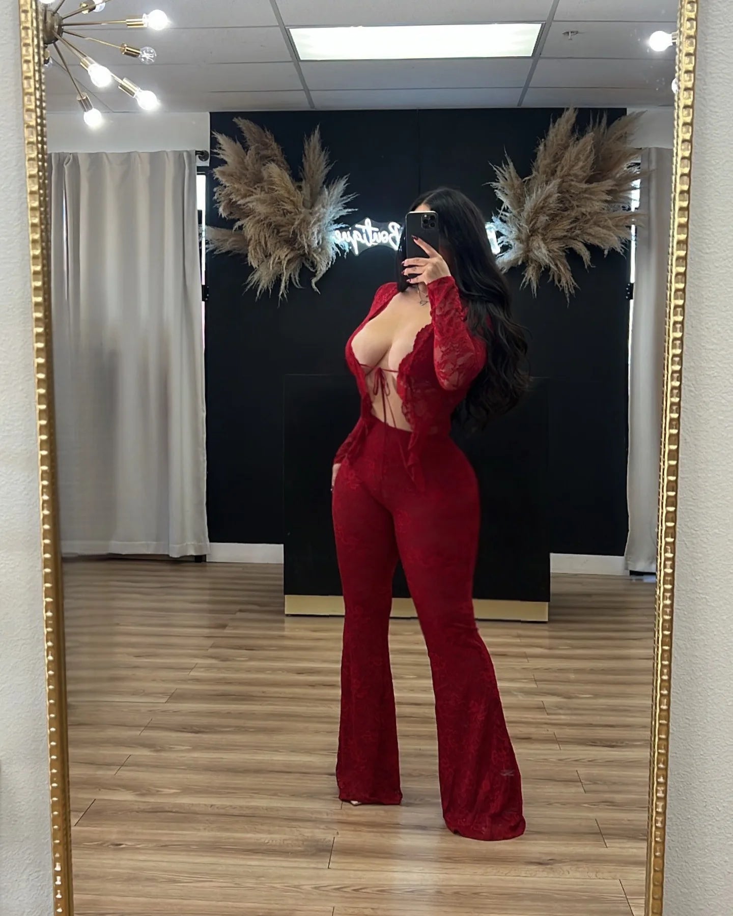 FLIRTY 2 PC LACE PANTS SET