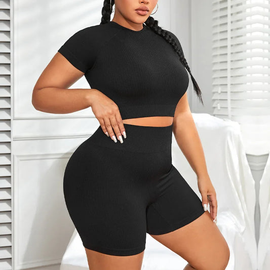 PLUS CURVY HIGH WAIST YOGA SET