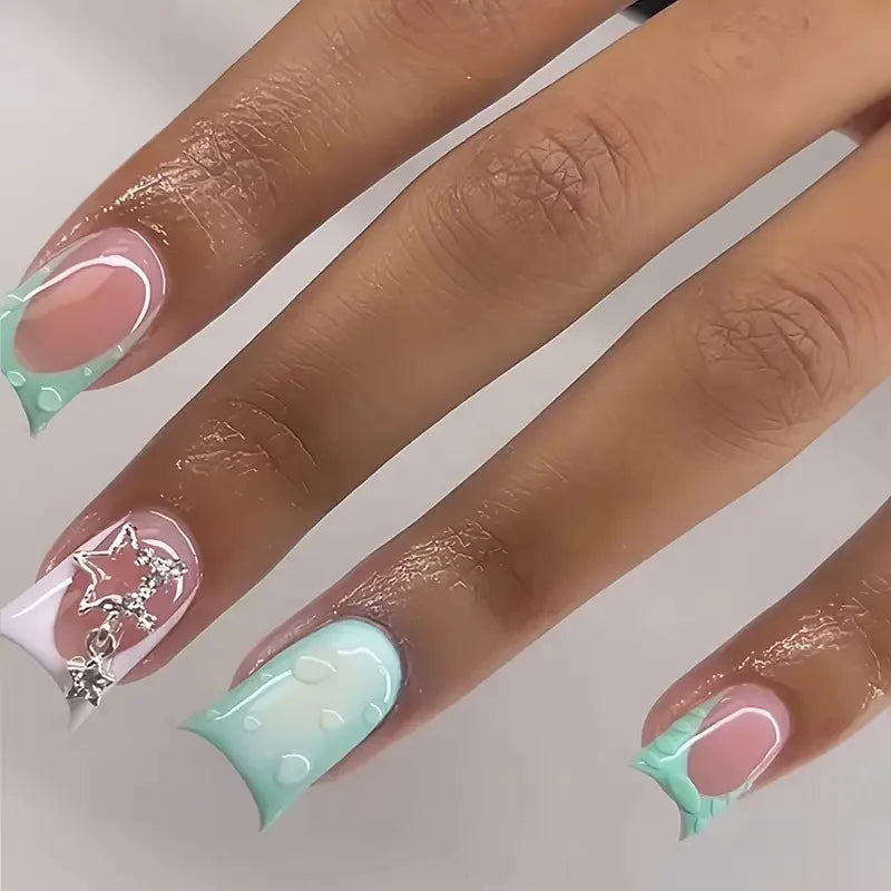 24 pc set 3D DESIGNER FRENCH DUCK SHAPE NAILS