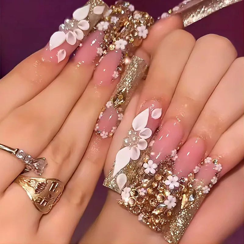 24PCS RHINESTONE PRESS ON NAILS