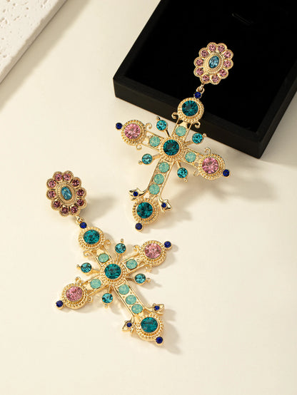 DAZZLING CROSS EARRINGS