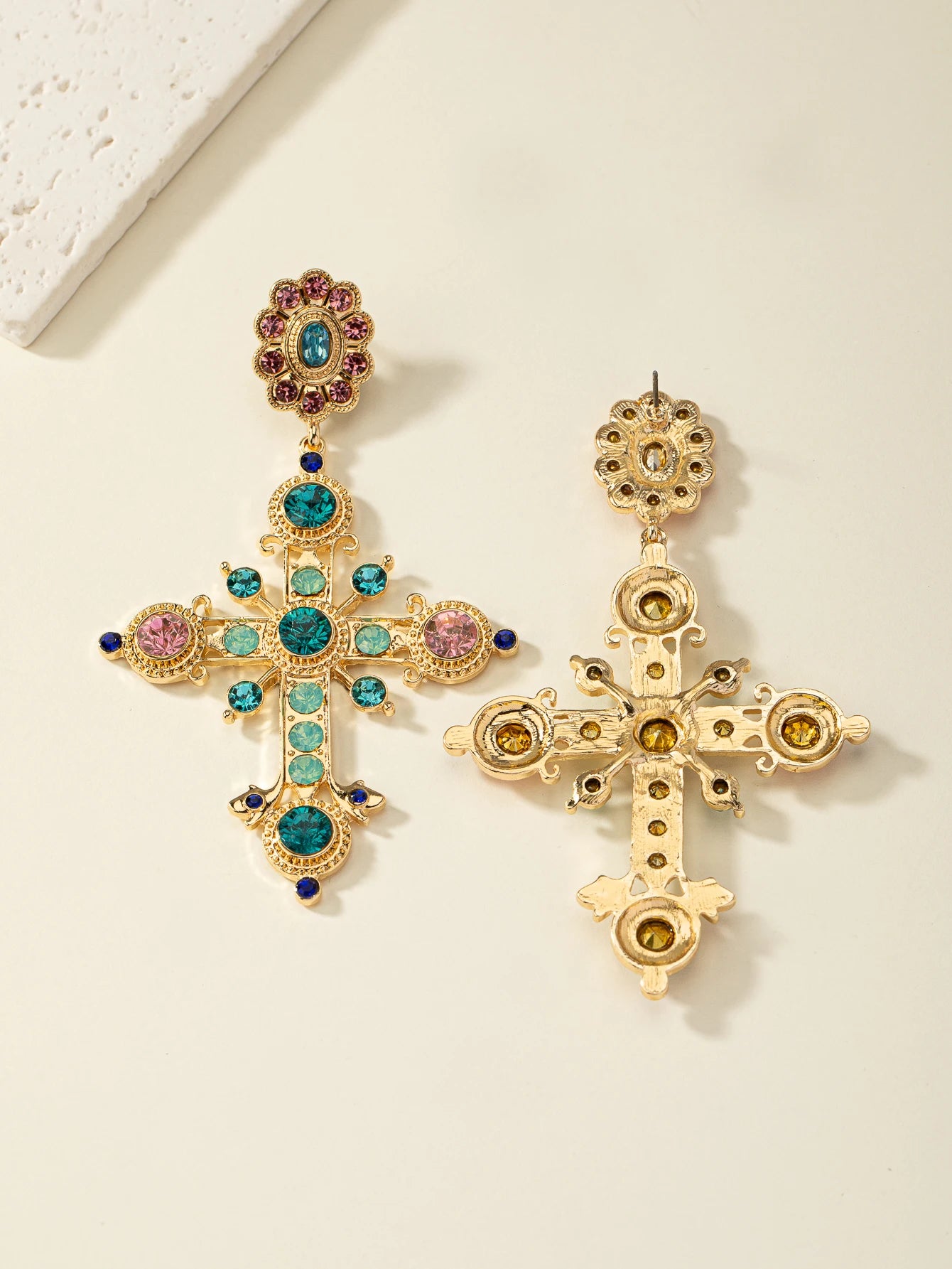 DAZZLING CROSS EARRINGS