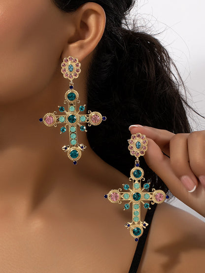 DAZZLING CROSS EARRINGS