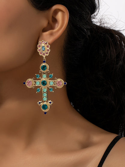 DAZZLING CROSS EARRINGS