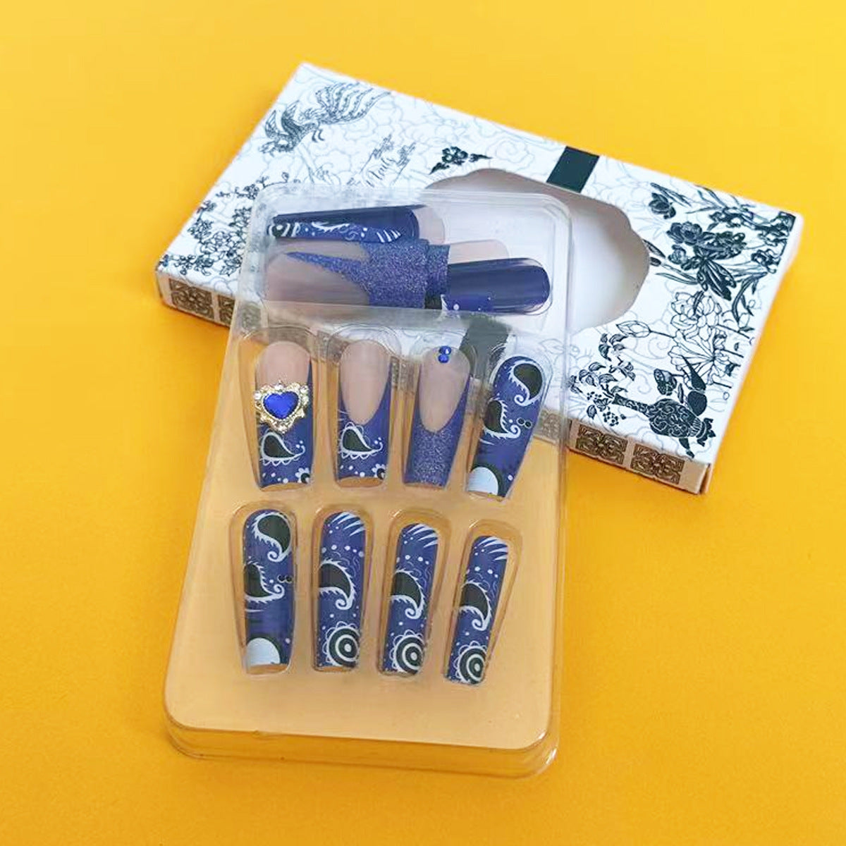 24 PCS SHIMMER LONG LUXURY PRESS ON NAILS