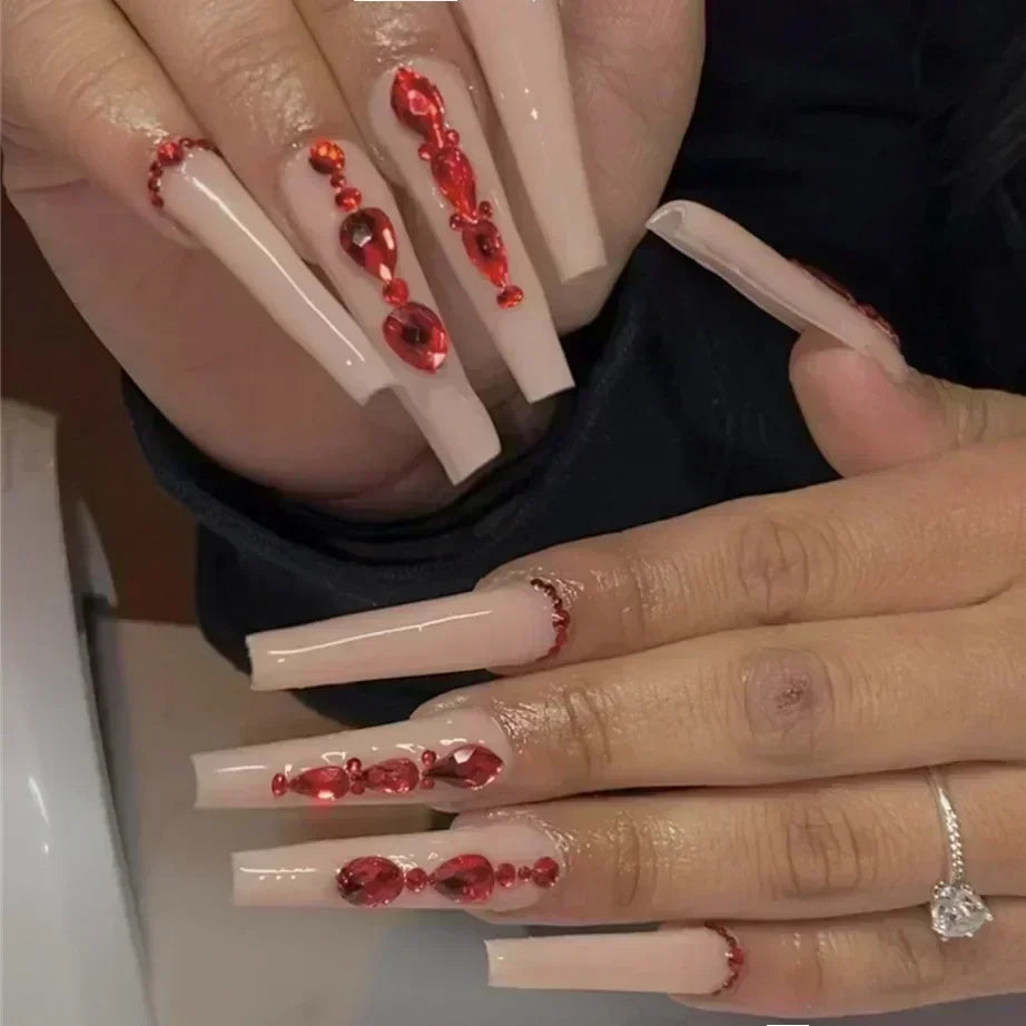 24 PCS SHIMMER LONG LUXURY PRESS ON NAILS