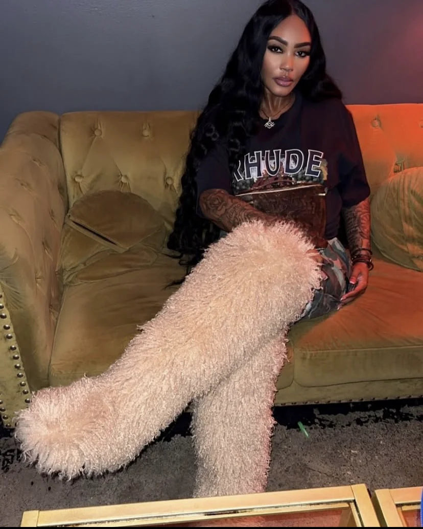 THIGH HIGH MONGOLIAN BOOTS