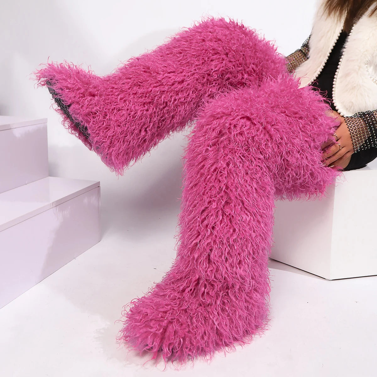 THIGH HIGH MONGOLIAN BOOTS