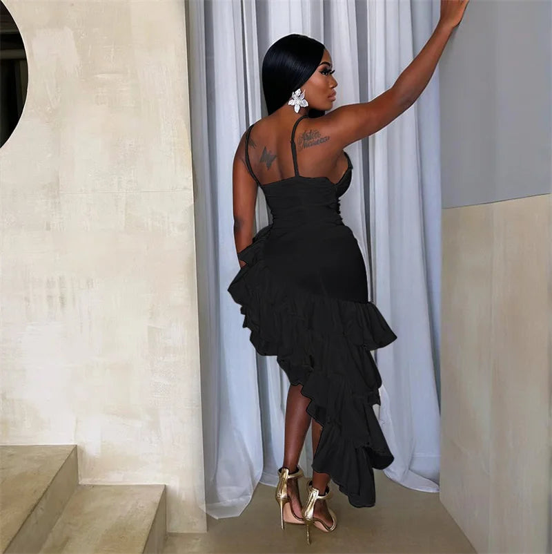 BODYCON TIERED RUFFLE DRESS