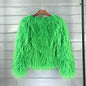 women's fur coat Colorful Furry Pink lamb wool faux fur coat female Shaggy sheepskin coat winter artificial fur jacket