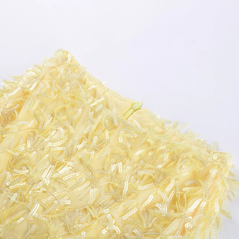 SEQUINED HALTER SKIRT SET