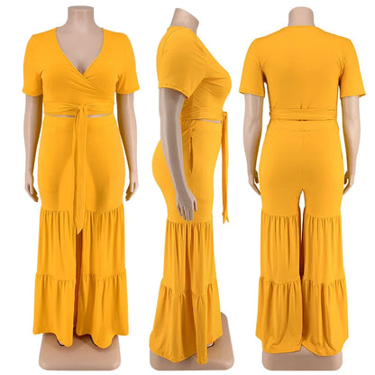OWN THE ROOM FLARED PANTS CURVY PLUS SET
