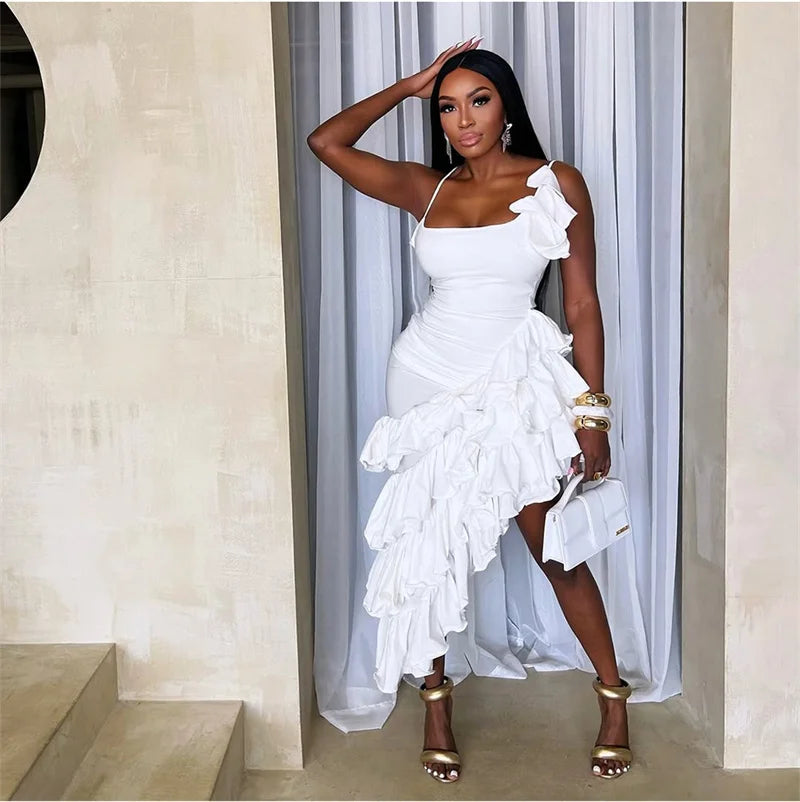 BODYCON TIERED RUFFLE DRESS
