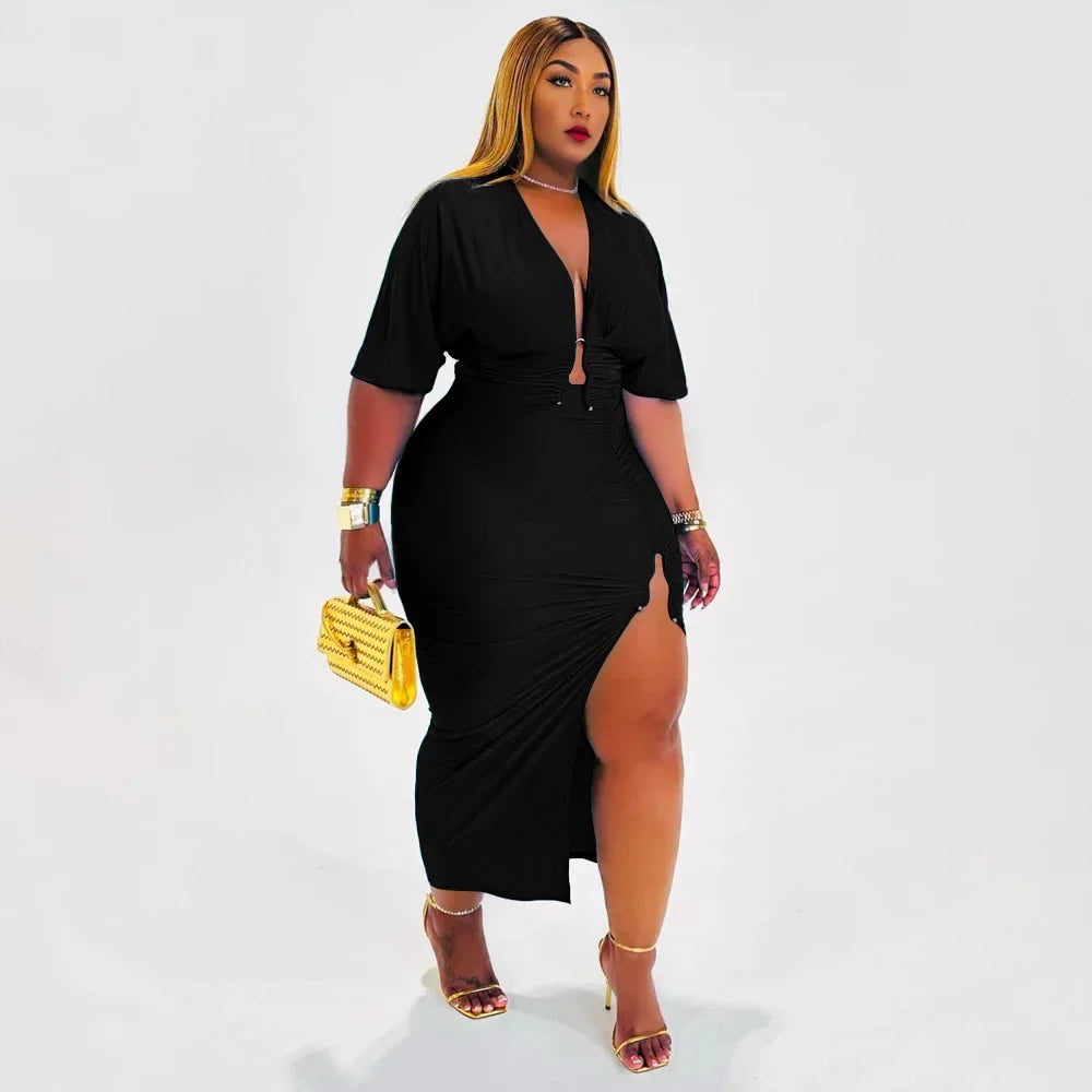 CITY GYAL PLUS CURVY 2 PC SKIRT SET WITH SPLIT