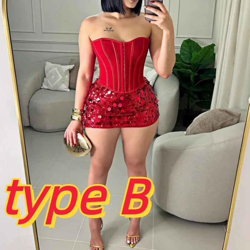 OFF SHOULDER CORSET 2- PIECE SET