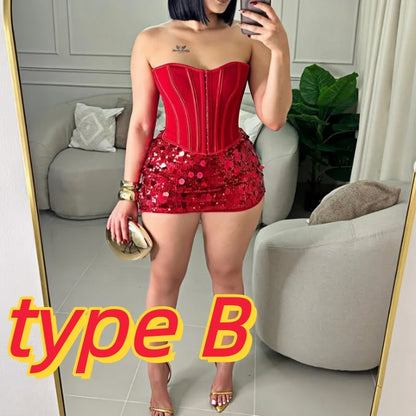OFF SHOULDER CORSET 2- PIECE SET