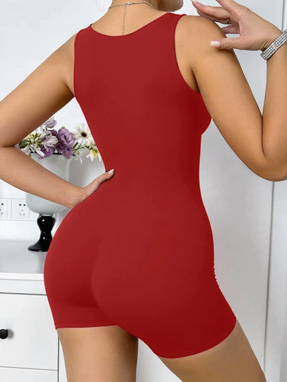 RIBBED ACTIVE WEAR ROMPER