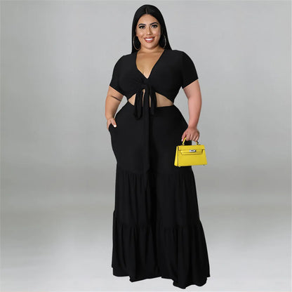 OWN THE ROOM FLARED PANTS CURVY PLUS SET
