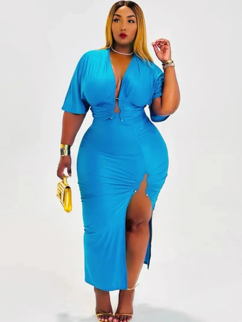 CITY GYAL PLUS CURVY 2 PC SKIRT SET WITH SPLIT