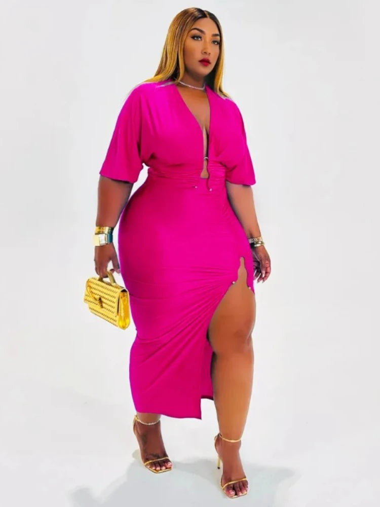 CITY GYAL PLUS CURVY 2 PC SKIRT SET WITH SPLIT