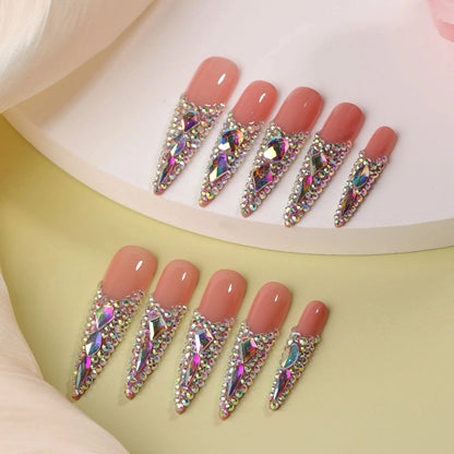 10 PC Shimmer Long Press On nails