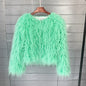 women's fur coat Colorful Furry Pink lamb wool faux fur coat female Shaggy sheepskin coat winter artificial fur jacket