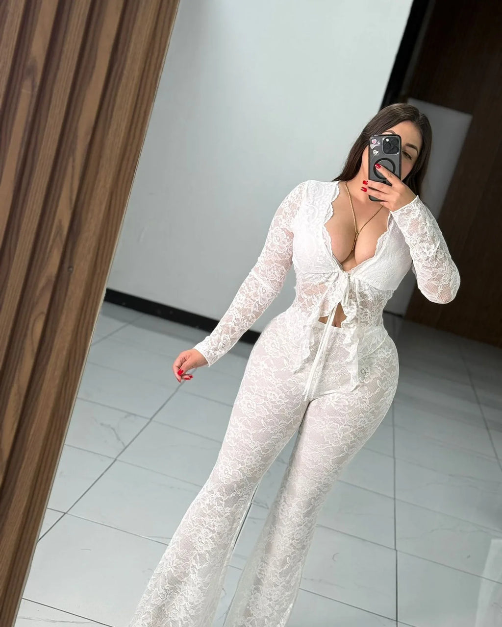 FLIRTY 2 PC LACE PANTS SET