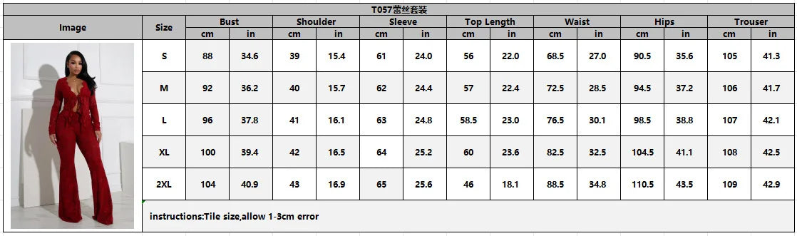 FLIRTY 2 PC LACE PANTS SET