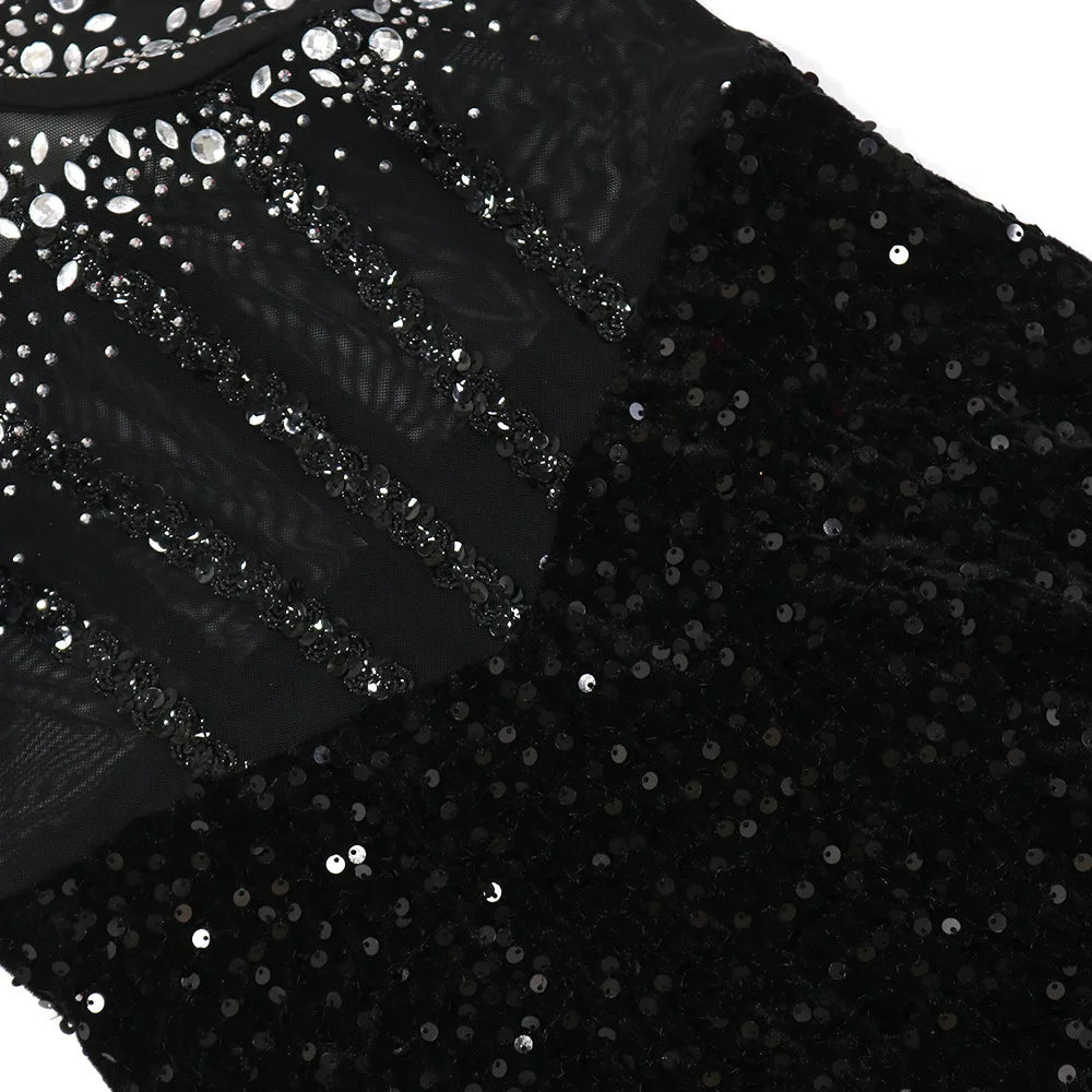 VELVET DIAMOND MAXI DRESS