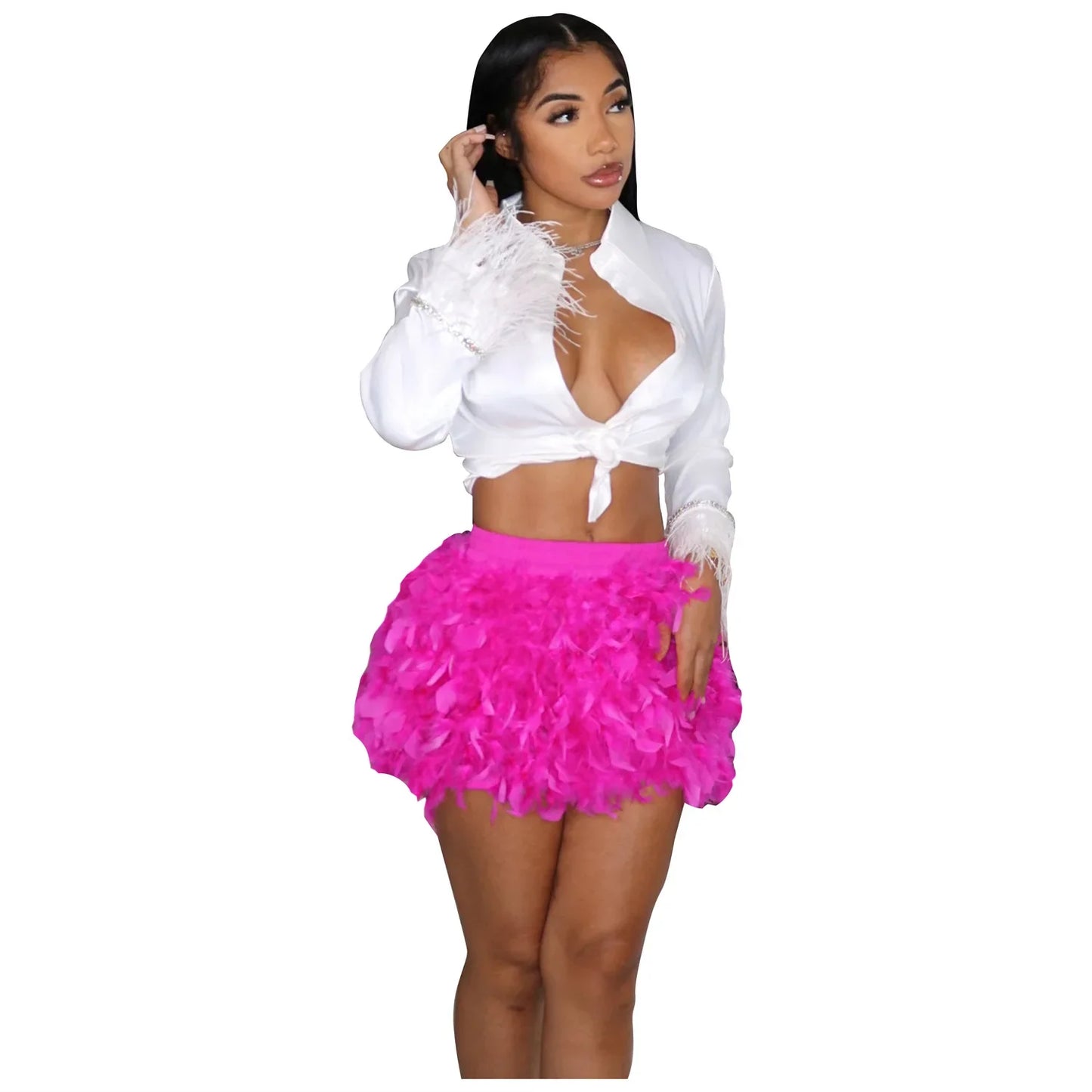 THAT GIRL FEATHER SKIRT