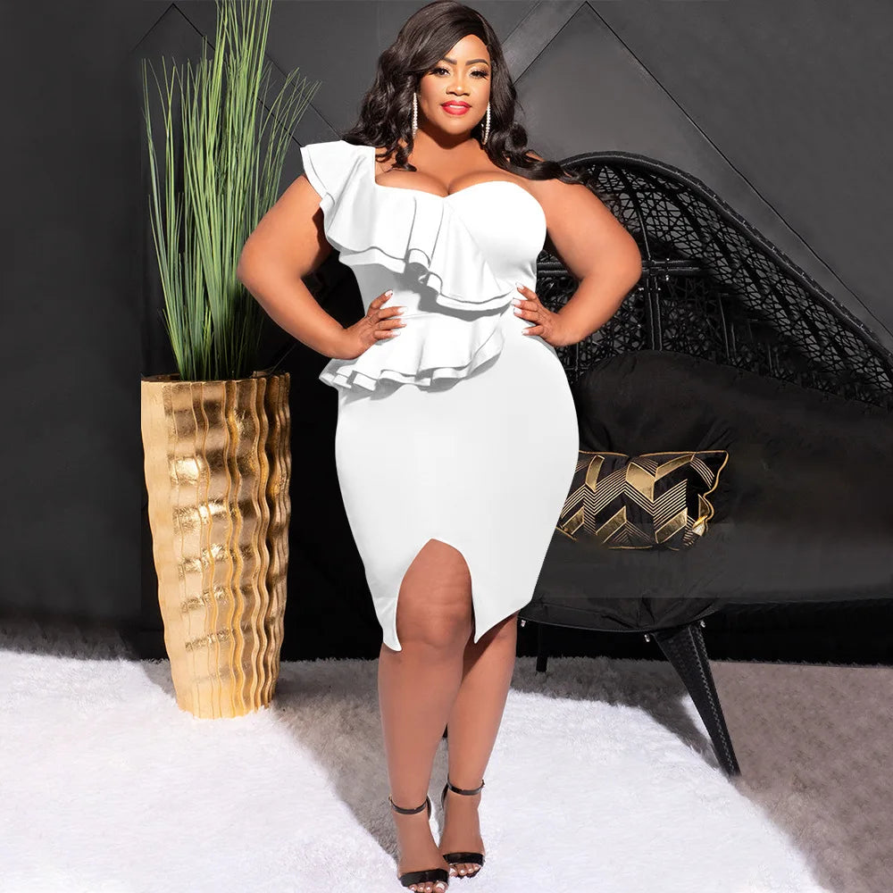 RUFFLED PLUS SIZE CURVY DRESS