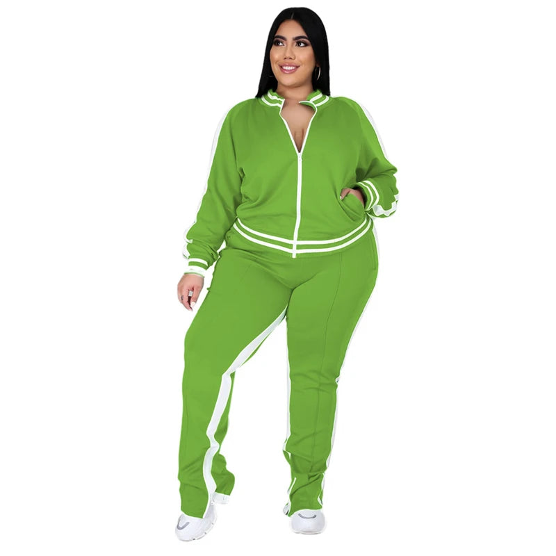 PLUS CURVY LONG SLEEVE ACTIVE WEAR SET