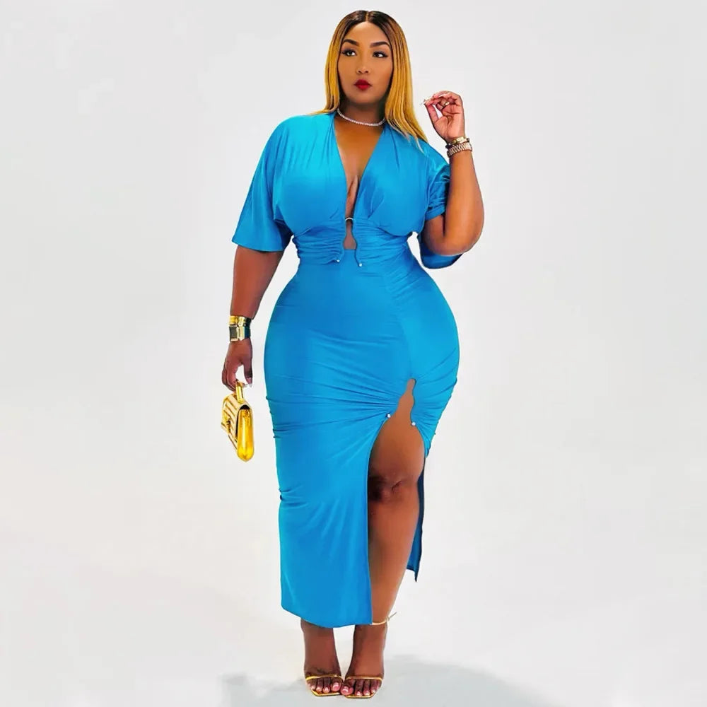 CITY GYAL PLUS CURVY 2 PC SKIRT SET WITH SPLIT