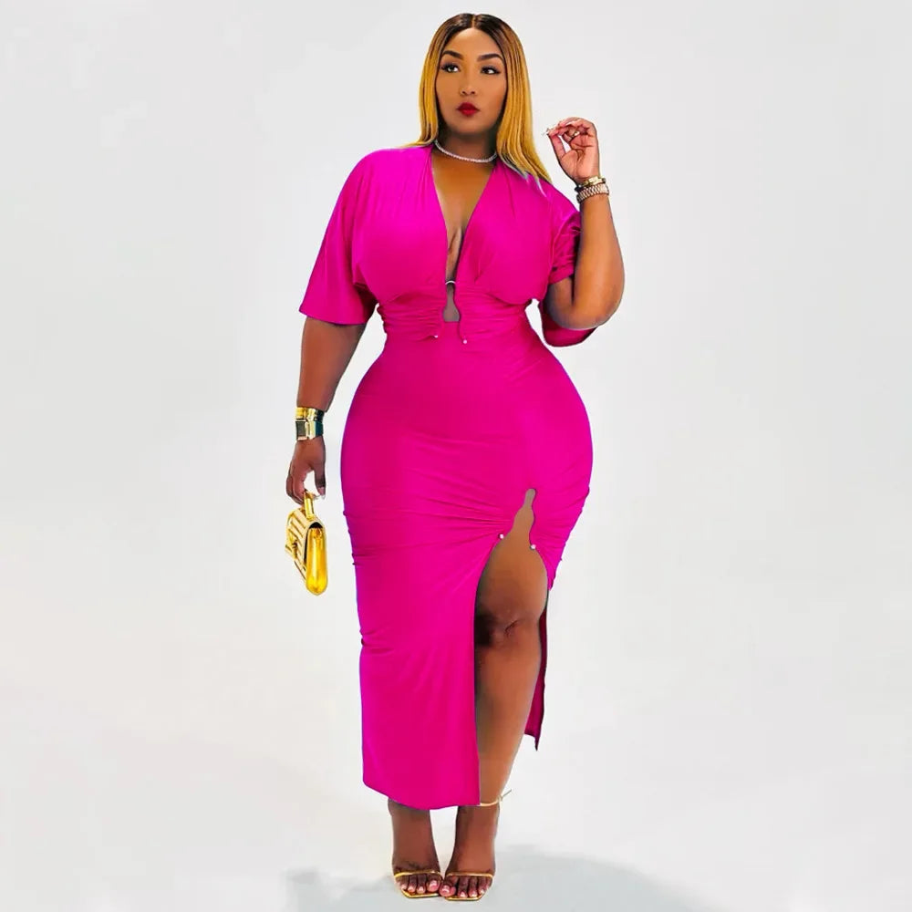 CITY GYAL PLUS CURVY 2 PC SKIRT SET WITH SPLIT