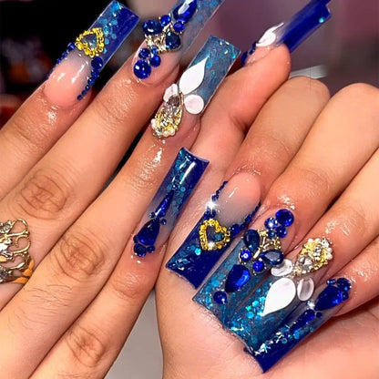 24 PCS SHIMMER LONG LUXURY PRESS ON NAILS
