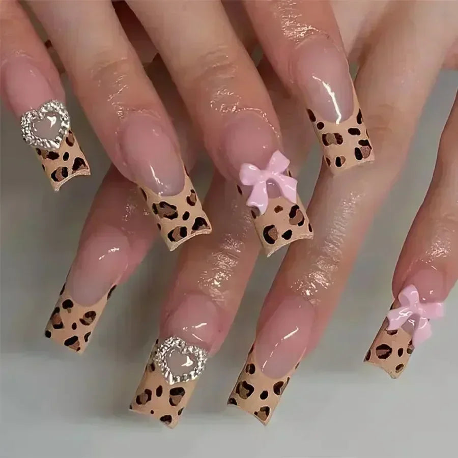 24 PCS SHIMMER LONG LUXURY PRESS ON NAILS
