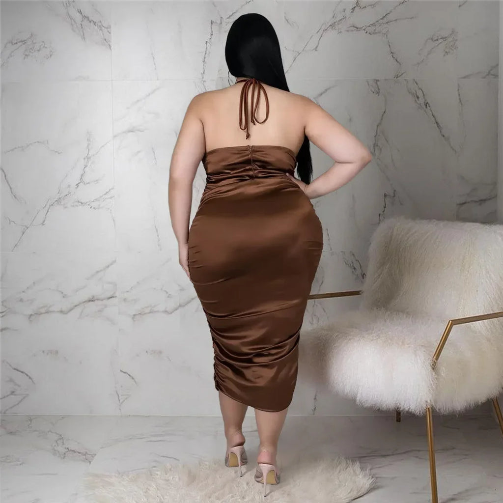 SATIN BEAUTY PLUS CURVY DRESS