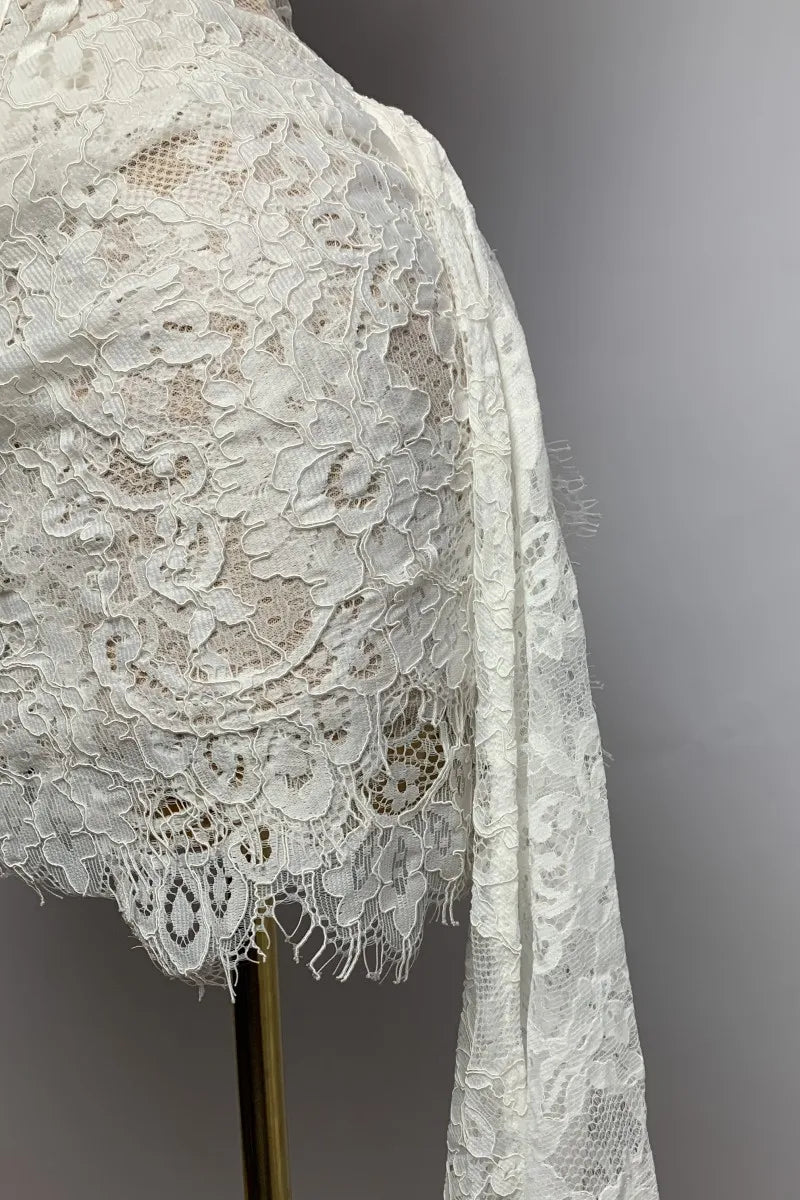 HIGH WAIST PATCHWORK LACE DRESS