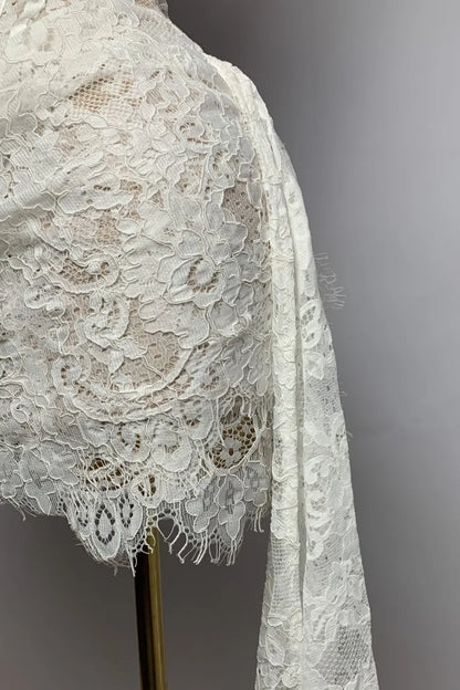 HIGH WAIST PATCHWORK LACE DRESS