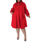 SOMO Plus Size Women Dress Long Sleeve Puffy Sleeve Mid-length Dress Party New Year Dress 2024 Dropshipping Wholesale Vestido