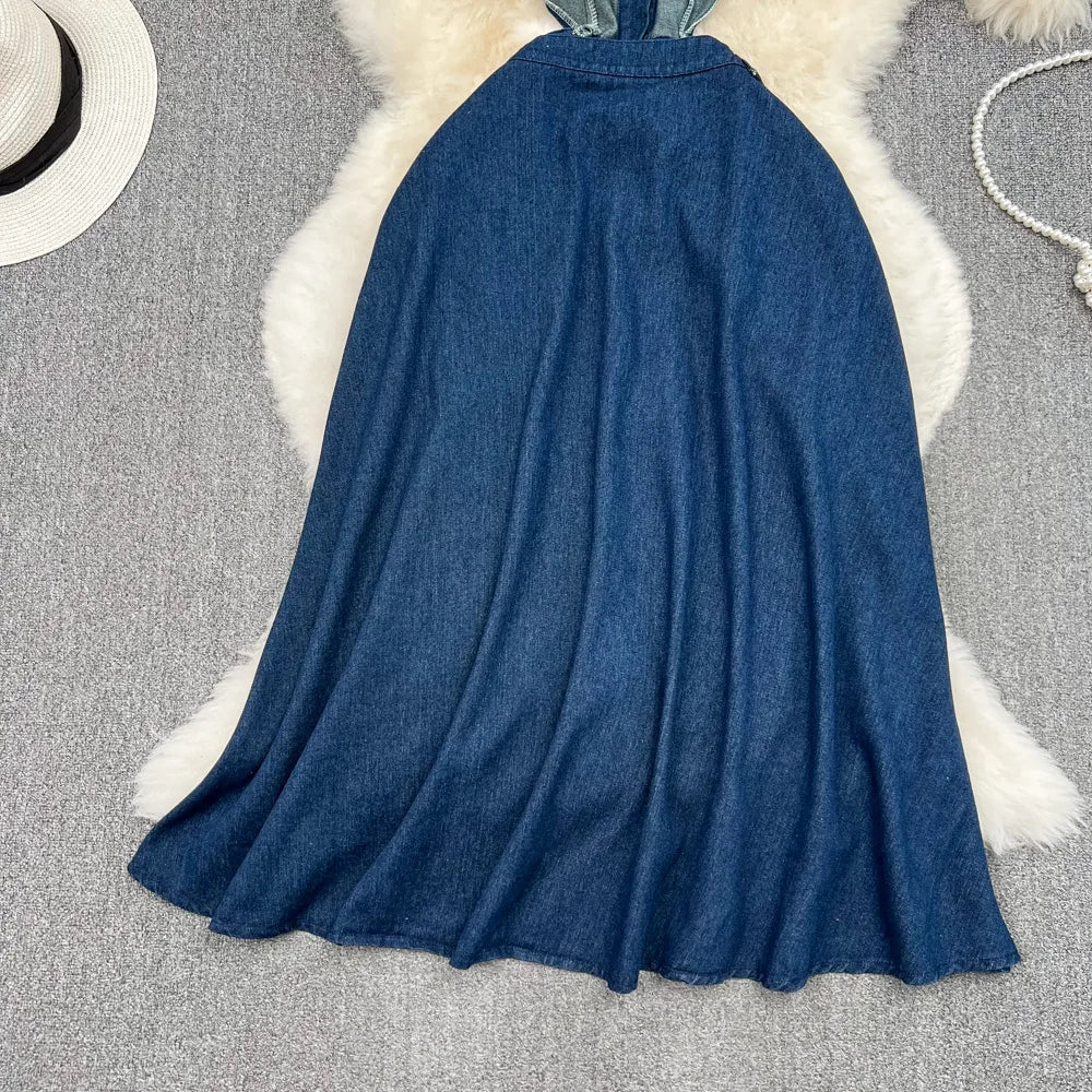 DENIM HIGH WAIST SUMMER DRESS