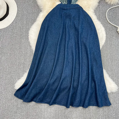 DENIM HIGH WAIST SUMMER DRESS