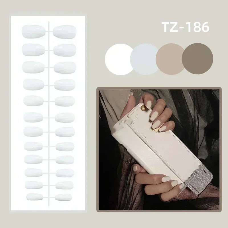 24 PCS SHIMMER LONG LUXURY PRESS ON NAILS
