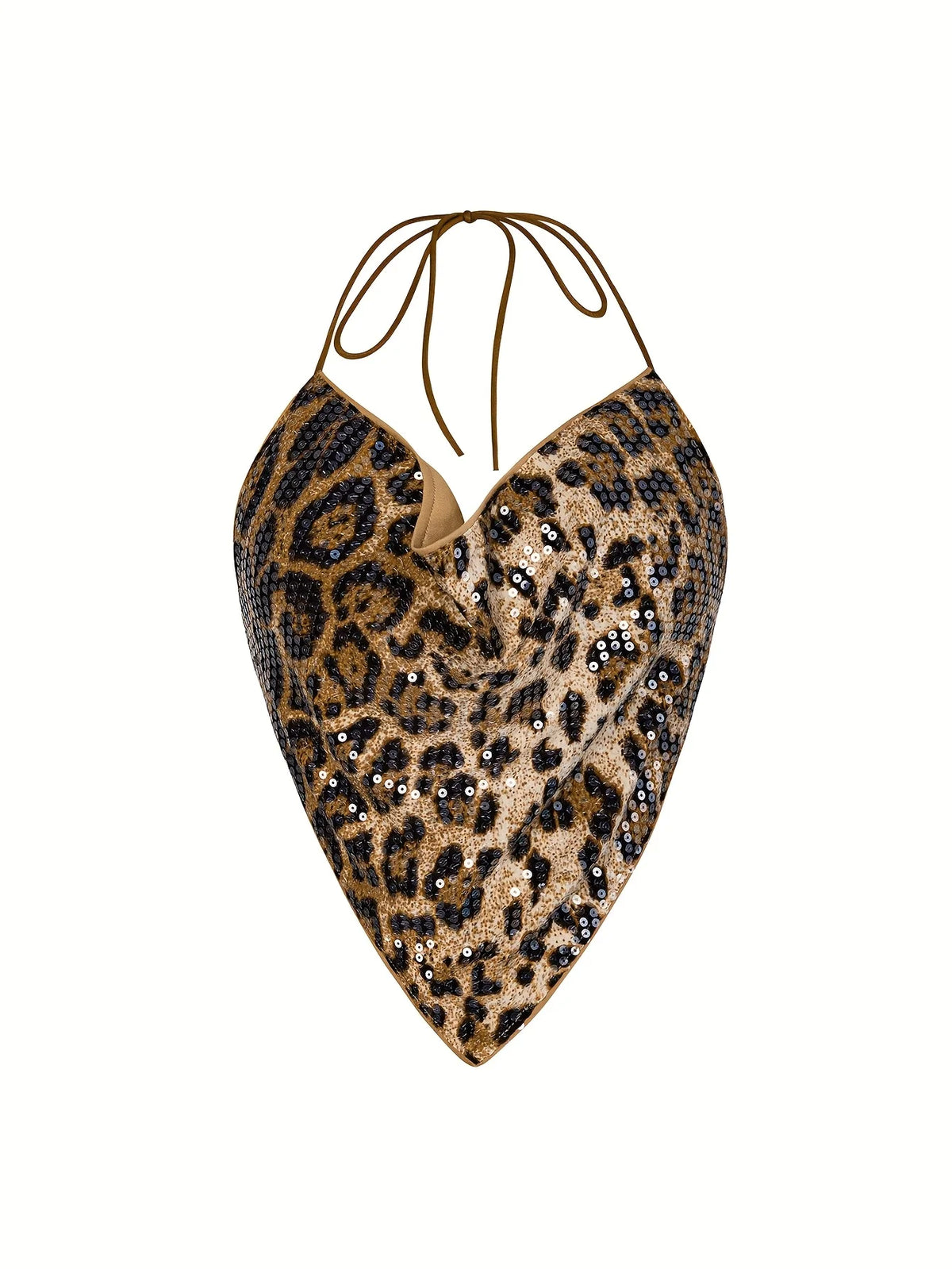 LEOPARD SEQUIN HALTER