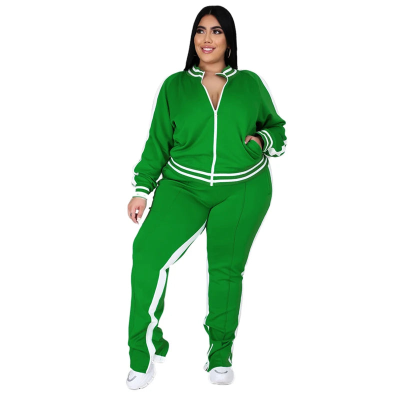 PLUS CURVY LONG SLEEVE ACTIVE WEAR SET